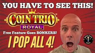 INSANE 1,250X Quad Pop HANDPAY On NEW Coin Trio Royal Slot!
