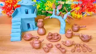 miniatuere kitchen tools #miniaturecookingset  #clay #diy #shorts