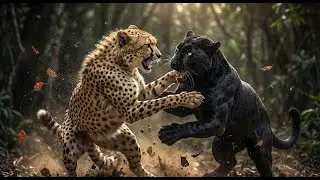 Cheetah vs Black Panther | Brutal Wild Fight | Speed vs Power in Jungle