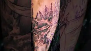 Deer Tattoo Time Lapse #shorts #tattoo #ink #timelapse #deer