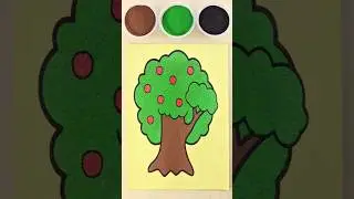 Sand Painting Apple Tree #short #sandart #coloring #oddlysatisfying  #relaxing