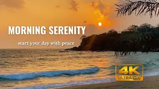 4K Golden Beach Sunrise | 8 Minutes of Morning Peace & Energy 🌊☀️