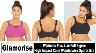 #SportsBra Glamorise Women's Plus Size Full Figure High Impact Cami Wonderwire Sports Bra