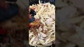 Shrimp Cocktail Platter 🍤 Chicken Pasta 🍝 Crab Cakes with Remoulade Sauce 😋 #catering #yummy