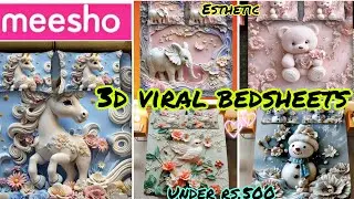 Meesho most viral 3d bedsheet under rs.500❤️👍 aesthetic 3d bedsheet🫶🏻✨ #meesho #homedecor #haul