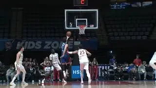 Ben Saraf with the beautiful crossover, spin move and finish on Baldwin Jr. to beat the shot clock