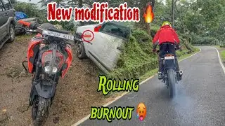 ROLLING BURNOUT 🥵 || MODIFIED DUKE 390 bs6 🏁 || NEW MODIFICATION 🔥 || #burnout #duke390 #problem