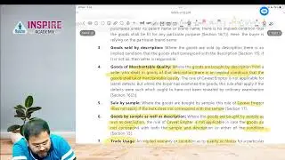CA Foundation Law | Sales Of Goods Act Session 2- Conditions and Warranties  | Prof Shubham Joshi