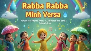 Rabba Rabba Minh Versa 🌧️ | Punjabi Kids Rhyme 2026 | 3D Animated Rain Song | Sohna School