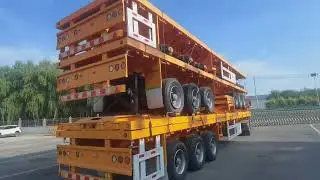 40ft flatbed trailer for shipment! #logistica #logistics #containertrailer #flatbedtrailertruck