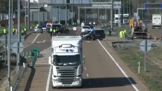 Controles en la frontera luso-española de Caia en Badajoz