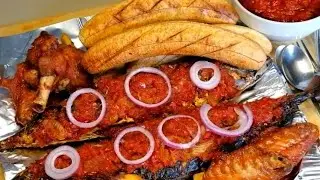 Bole Recipe | Roasted Plantain, Fish with Pepper Sauce. Nigerian Most Popular Street Food