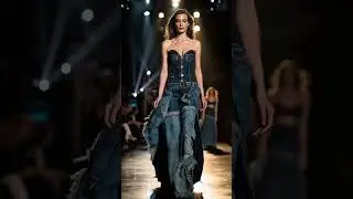 3 Denim Gown Ideas That Turn Heads! #gown #fashion #fashiontrends #model #runway