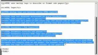 Basic HTML 1.1 - HTML Tags...further explanation