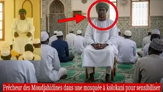 Pr&ecirc;cheur des hommes de Nabi Diarra dans une mosqu&eacute;e &agrave; kolokani pour sensibiliser les populations 