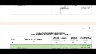 Tnpsc  updated Annual planner 2023  - Jdo / overseer vacancy increased notification - details