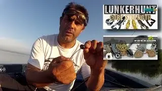 The new Craw core strength from Lunkerhunt, on a Rogue jig head from freedom tackle, bass love it.
