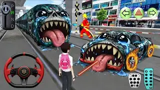 Monster Train & Fire Car Horror Scene 😱 | 3D Driving Class 2 Gameplay 🔥GaMing wiTh Burberry