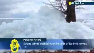 Global Eye: Minnesota ice sheet havoc: amazing video of ice creeping off Lake Mille Lacs