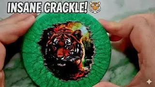 How to make Green Crackle Resin Coasters | Tiger Sticker Art Tutorial