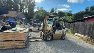 20250817 moving 3000 lbs metal shed 25x33 ft MODEL: K3325 forklift from bottom 