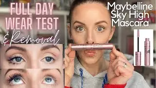 MAYBELLINE LASH SENSATIONAL SKY HIGH MASCARA FULL DAY WEAR TEST & REMOVAL | Workout test | Over 40s