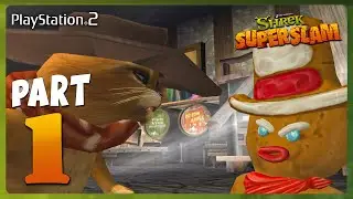 Shrek SuperSlam (PS2) Part 1 'Story: Crumb Guns' HD Walkthrough - No Commentary