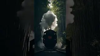 B25 Steam Locomotive Pulling Wooden Carriage Through A Dense Bamboo Forest Circa 1950s #train #pov