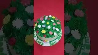 Simple Garden Theme Cake |#shorts #simplecakedesign