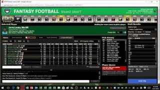 Live 2016 Fantasy Football 12 Team PPR Draft