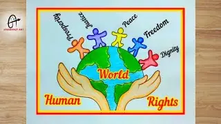 World Human Rights Day Drawing | World Human Rights Day Poster | Human Rights Day Drawing Easy Steps