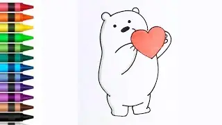 Teddy bear with heart | Easy drawing for kids 