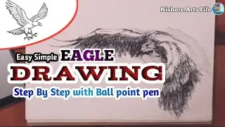 Eagle Drawing || Easy Simple Drawing Step By Step With Ballpoint Pen 