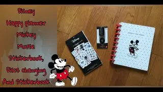 Disney Happy Planner Mickey Mouse Sticker book, Discs and Planner flip through and Discs change.