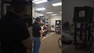 Testing a homemade bullet trap.