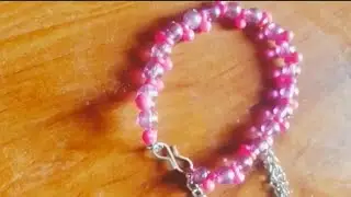 Beautiful Beaded Bracelet Making at Home | Easy DIY Bracelet with Pink & Transparent Beads
