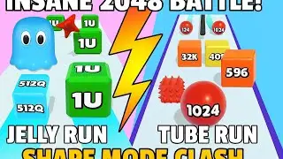 Insane 2048 Battle! Jelly Run 🟦 vs Tube Run 🔶 | Shape Mode Clash Showdown 