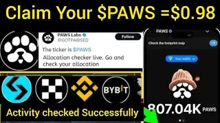 $PAWS Airdrop | Allocation Checker || Listing Date ||PAWS web