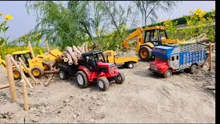 Dumper Truck Wood Loading | Tractor & Excavator | JCB Cartoon Video