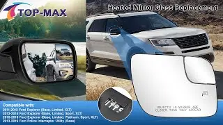 Driver Side Mirror Glass Replacement for Ford Explorer 2011 2012 2013 2014 2015 2016 2017 2018 2019