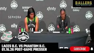Kiki Iriafen & Head Coach Roneeka Hodges: Phantom BC Postgame vs. Laces BC | Unrivaled 01.16.26