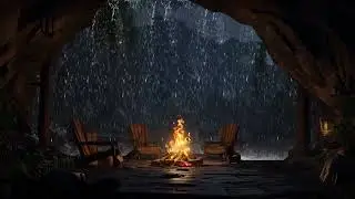 Heavy Rain Sound in a Dark Cave | Sounds for Deep Sleep, Meditation and Relaxation