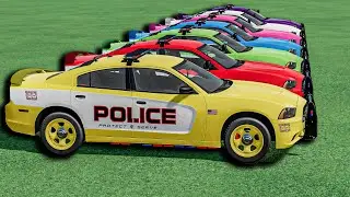 TRANSPORTING ALL COLORS DODGE CHARGER  POLICE CARS ! FS22