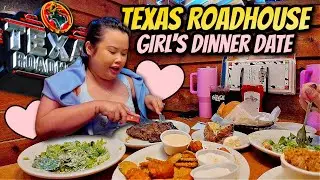 Texas Roadhouse Mukbang (20 oz Bone In Ribeye Steak + Fried Pickles + Wings) 먹방 Eating Show with M!
