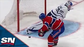 Erik Kallgren Stretches Out To Make Toe Save On David Savard