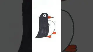 easy penguin drawing from number 5 #papercraft #easydrawing #diy
