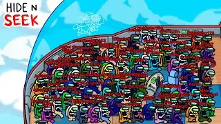 Among Us, but with 1 MILLION SEEKERS in AIRSHIP - HIDE n SEEK Mode