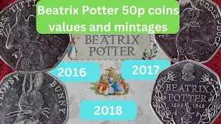 Beatrix Potter 50p coins - values & mintages #coins #beatrixpotter #peterrabbit #circulation