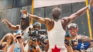 Oklahoma artist reflects on personal strength while painting iconic Thunder championship picture