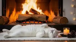 Deep Sleep Cat Music 432Hz 😺 Gentle Fireplace Atmosphere For Calm Rest, Healing, And Comfort